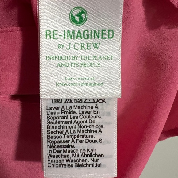 J.Crew Drapey Button-Up Top Flamingo Pink shirt sleeve women’s small. NWOT - Picture 10 of 10
